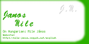 janos mile business card